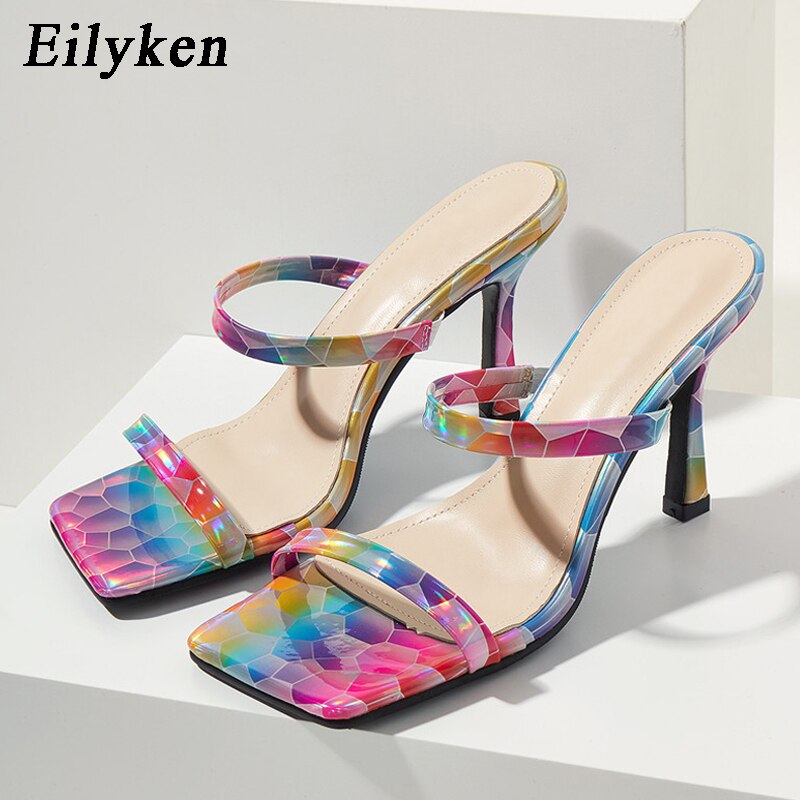 Eilyken Neue Farbe Serpentin hoch Hacke Frauen Pantoffel Sommer draussen Sandale hoch Hacke Frauen Sandale Dias größe 36-42