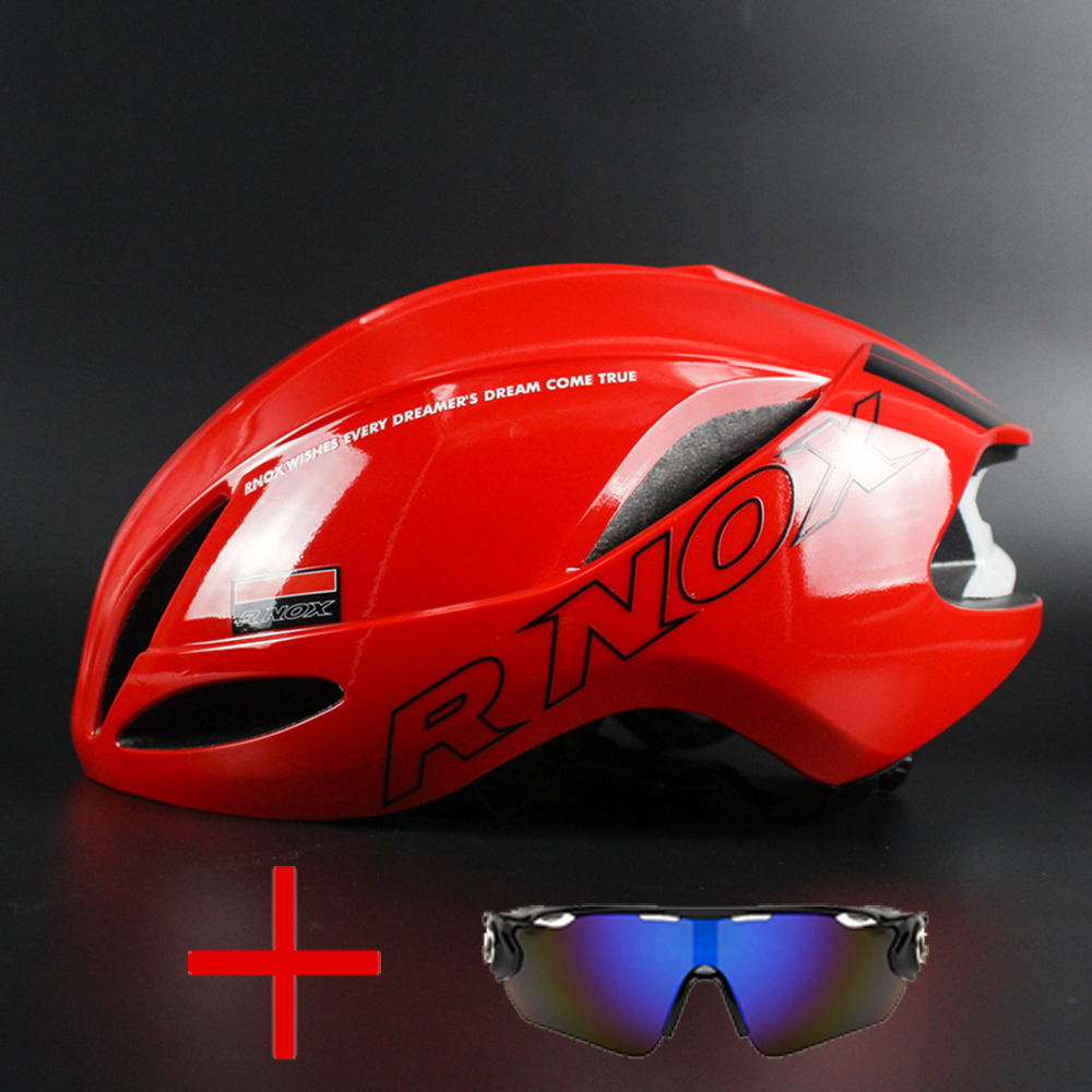 Aero Helmet Triathlon Bicycle Helmet TT Road Bike Helmet For Men Women Race Cycling Helmet Mtb Casco Ciclismo Bicycle Equipment: red-1