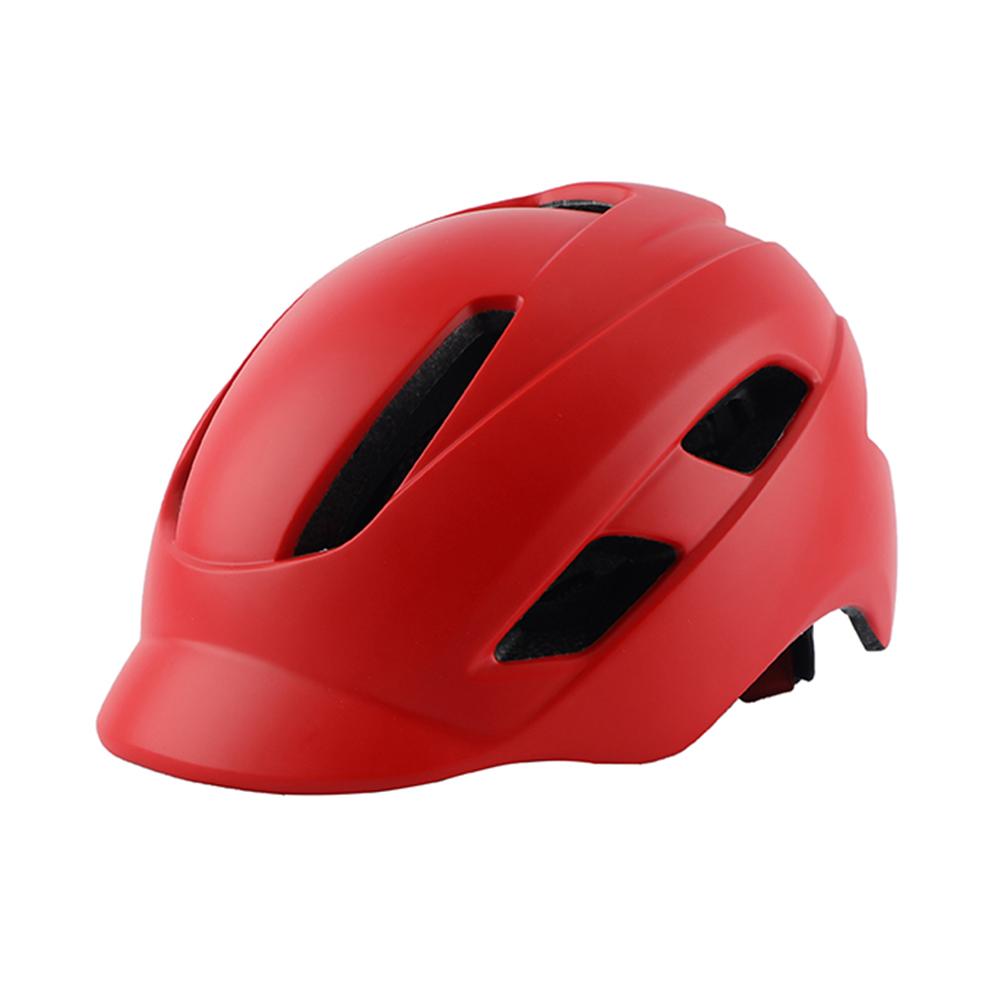 Bike Helmet Cycling EPS Skid Lid with Chin Strap Sports Brain Bucket for Men Women Rollerblading Skating: Red