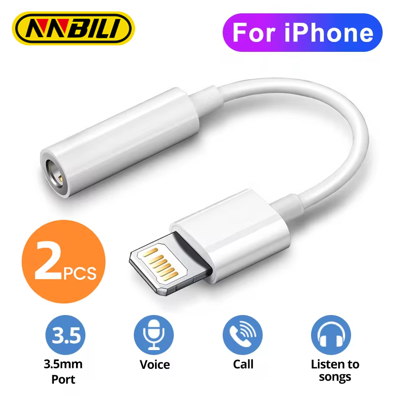 NNBILI para iluminación adaptador de auriculares para IPhone 11 12 13 14 PM 12Mini SE XS XR X 8 7 + IOS a Cable de Audio auxiliar con conector de 3,5 Mm
