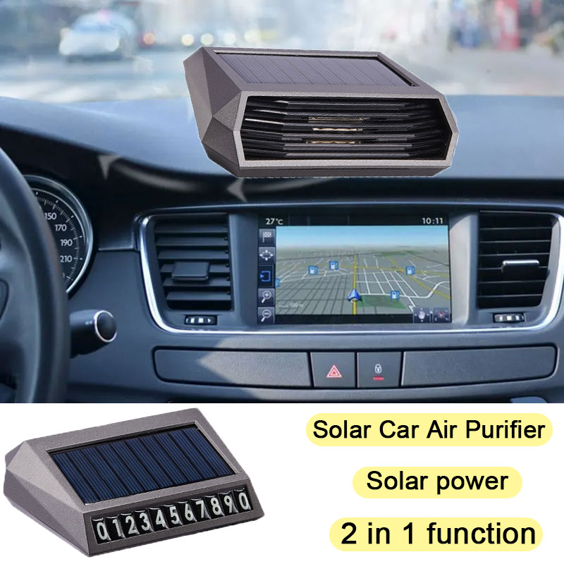 Solcelledrevet billuftrenser solcelledrevet usb-iltrenser ozongenerator luftrenser med nummerplade usb dobbelt opladning bilforsyninger