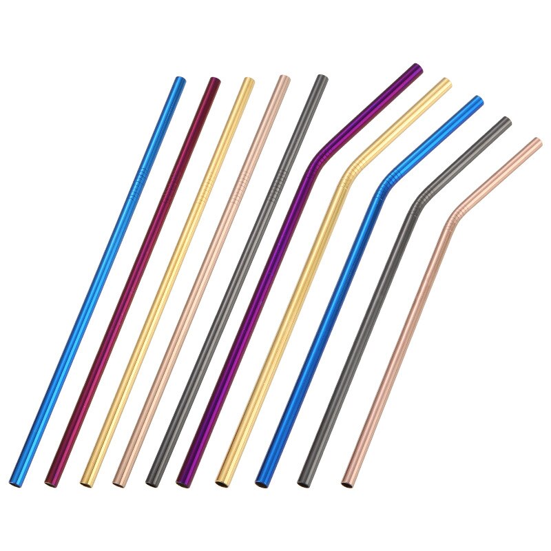 Paille de jus outils de Bar | Pailles en acier inoxydable, coude droit, boire paille jus de paille, couleur mélangée 215mm de long