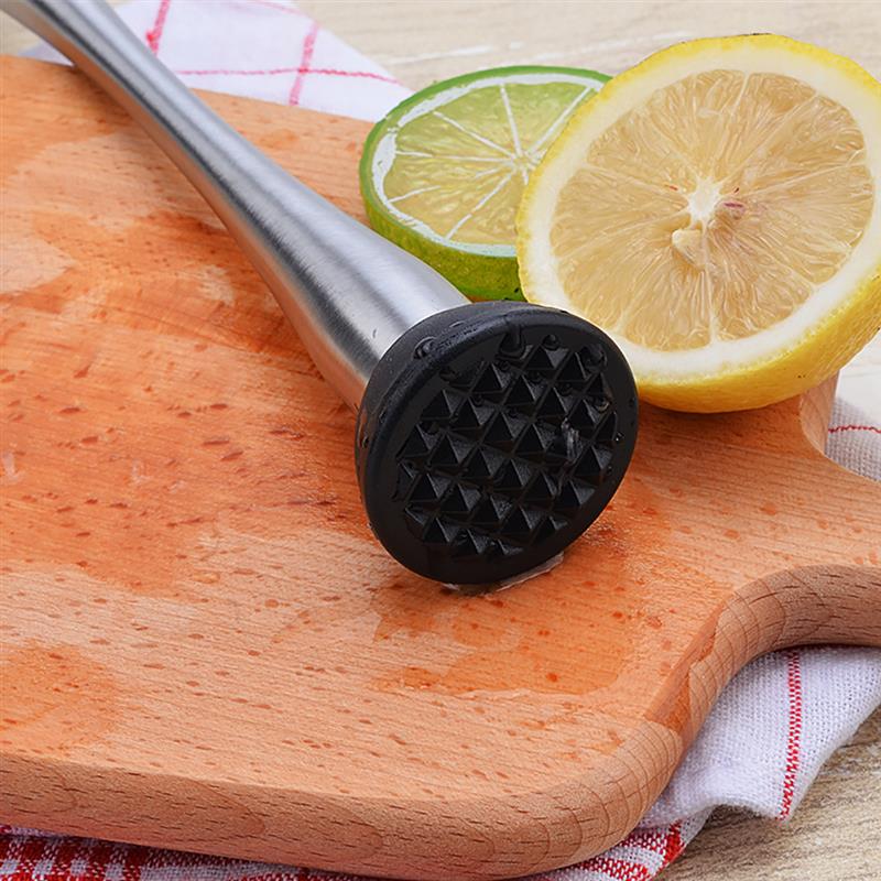 2pcs Portable Crushed Ice Stainless Steel Kitchen Supply Bar Supplies With Grooved Tools Cocktail Muddler Barware Pestle