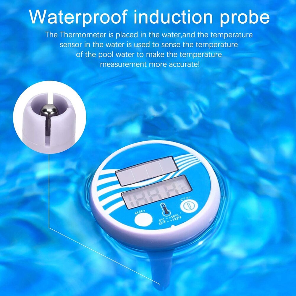 Floating Digital Pool Thermometer Pool Waterproof Solar Powered Thermometer High-precision Temperature Sensor with LCD Display