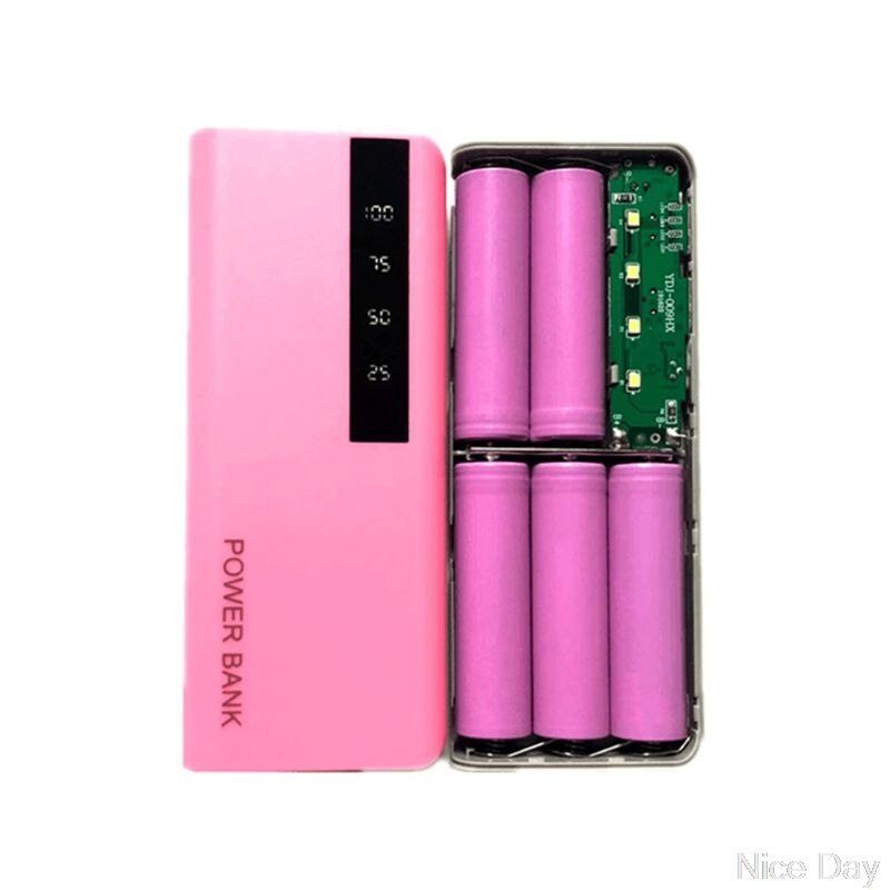 5X18650 Power Bank Batterij Box Telefoon Oplader Diy Shell Case Met Digitale Display Ju17 20