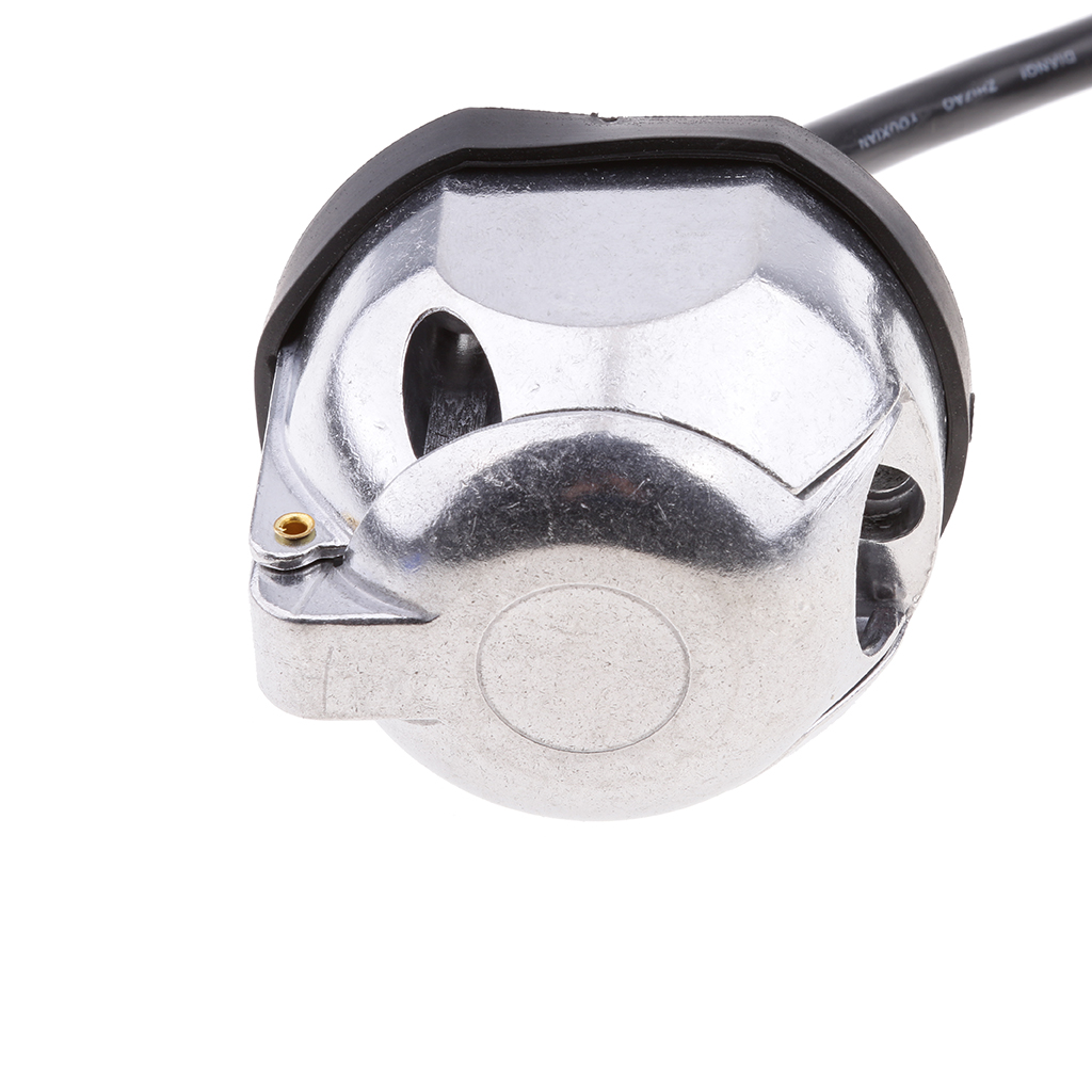 Round 7 Way Pin Trailer Boat Light Socket Connector Wire Line Weather Proof