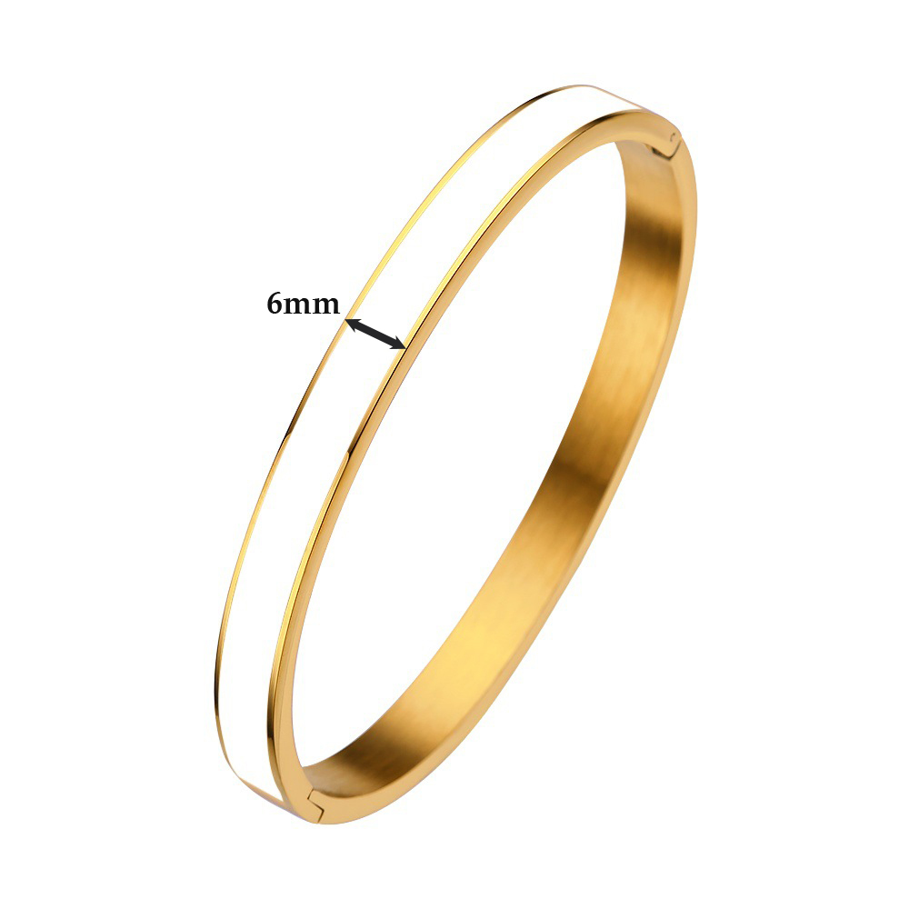 G & D Luxe Kleurrijke Oranje Enamel Bangles Armbanden Voor Vrouwen Party Bangles Originele Roestvrij Stalen Sieraden: Black Gun Plated