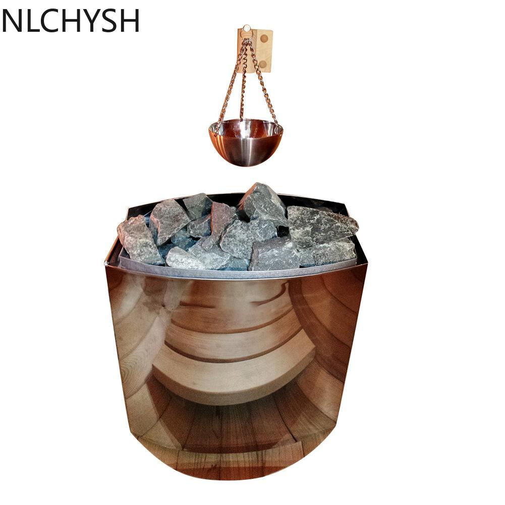 Sauna Aromatherapy Oil Bowl Sauna Cup Stainless Steel Essential Oil Holder Bowl For Sauna And Spa Wooden Material Sauna Accessor