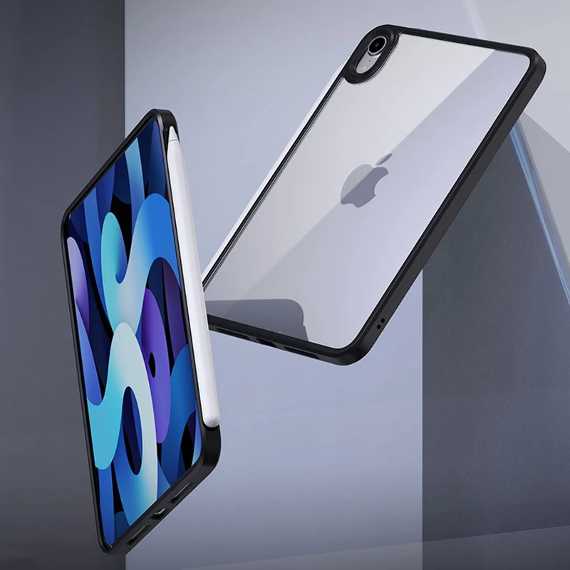 Voor iPad Mini 6 A17 Pro 2024 Case Luxe Ultra Dunne Schokbestendige TPU + Acryl Beschermende Clear Back Bumper Cover voor iPad Mini 7