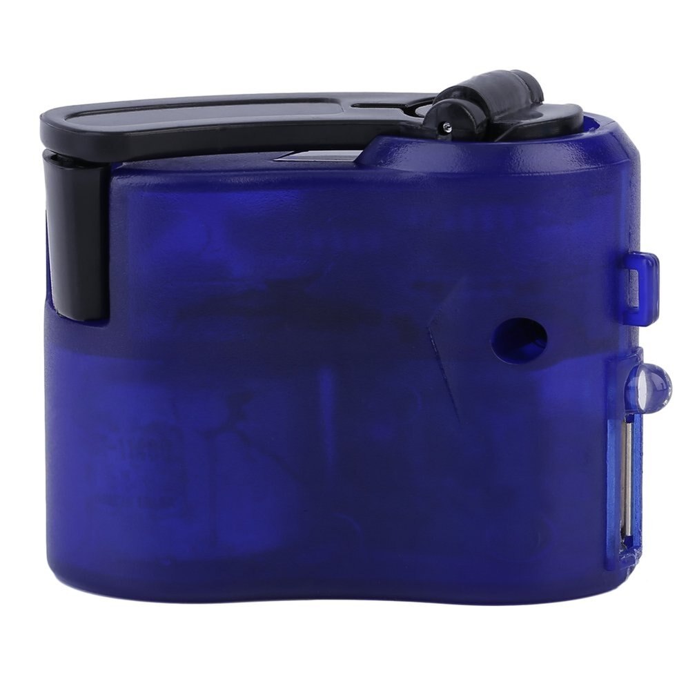 Blue Plastic and Electronic Element USB Travel Emergency Phone Charger Dynamo Hand Manual Charger Blue