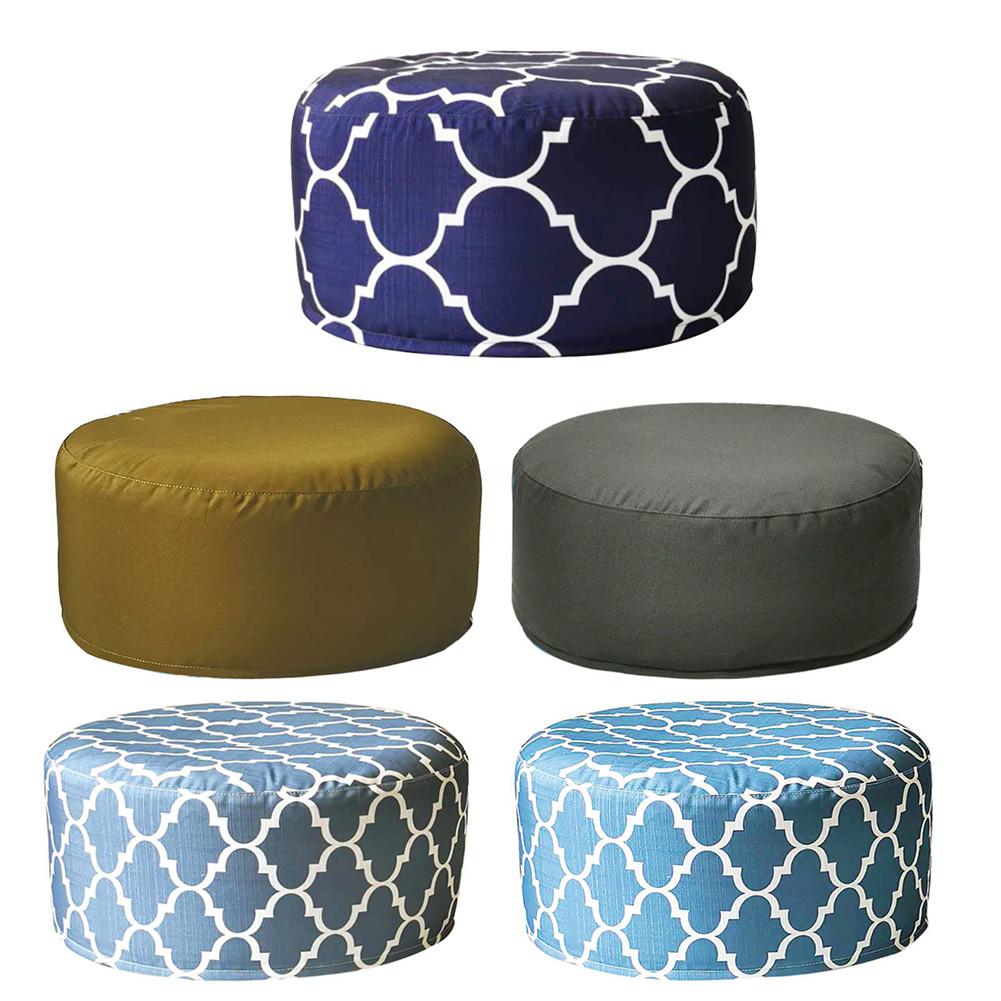 Inflatable Foot Stool Bean Bag Sofas Portable Round Foot Rest Pillow With Seat Cover Inflatable Foot Pad For Travel Home Office