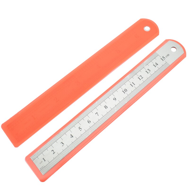 Double Side Straight Ruler 15cm and 6 Inch Stainless Steel Measuring Straight Ruler Tool Office School Stationery