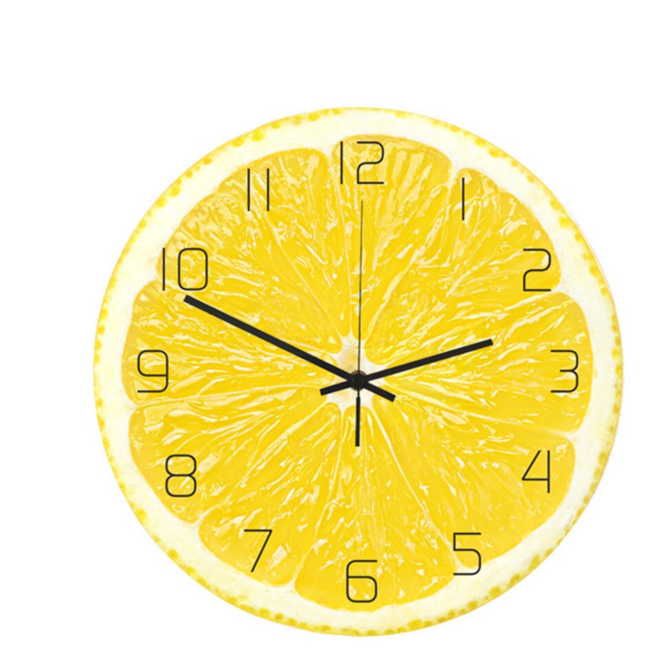 Horloge murale Orange moderne | Montre silencieuse, acrylique, chambre à coucher, salon, horloge de fruits, décor de maison, lasser bairam: cc094