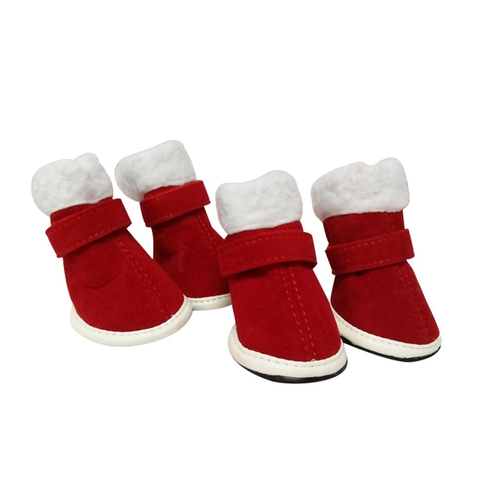 Huisdier Kerst Laarzen Winter Warme Dikke Schoenen Voor Hond Kat Rode Schoenen Kerst Schoenen Warme Fluwelen Leuke Rode Laarzen #0212y10: M