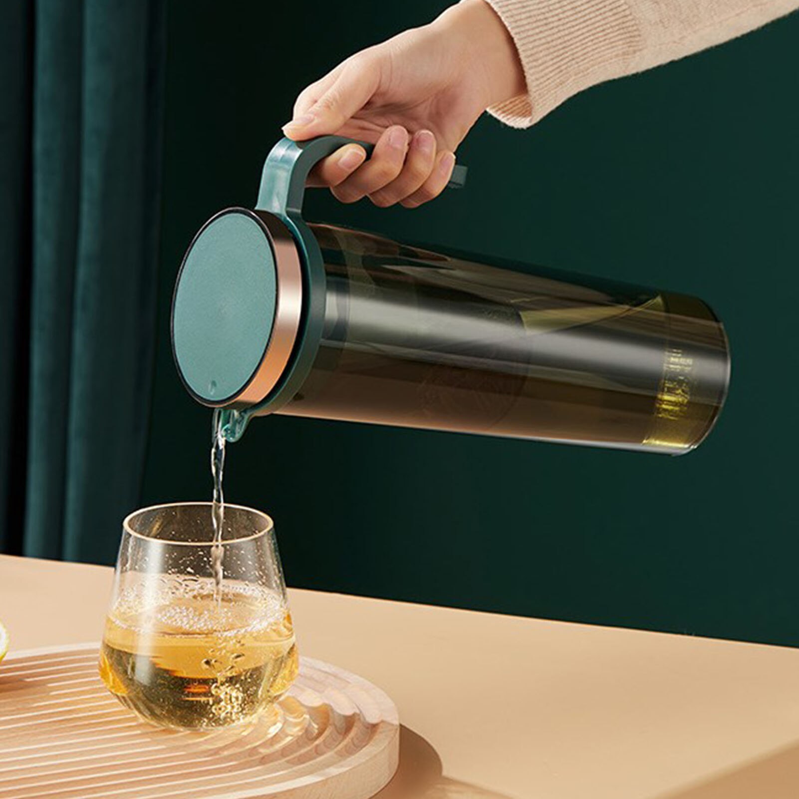 2.5L Cold Water Bottle Kitchen Kettle Jars With Filter Water Pitcher Coffee Tea Pot Transparent Decanter Jug