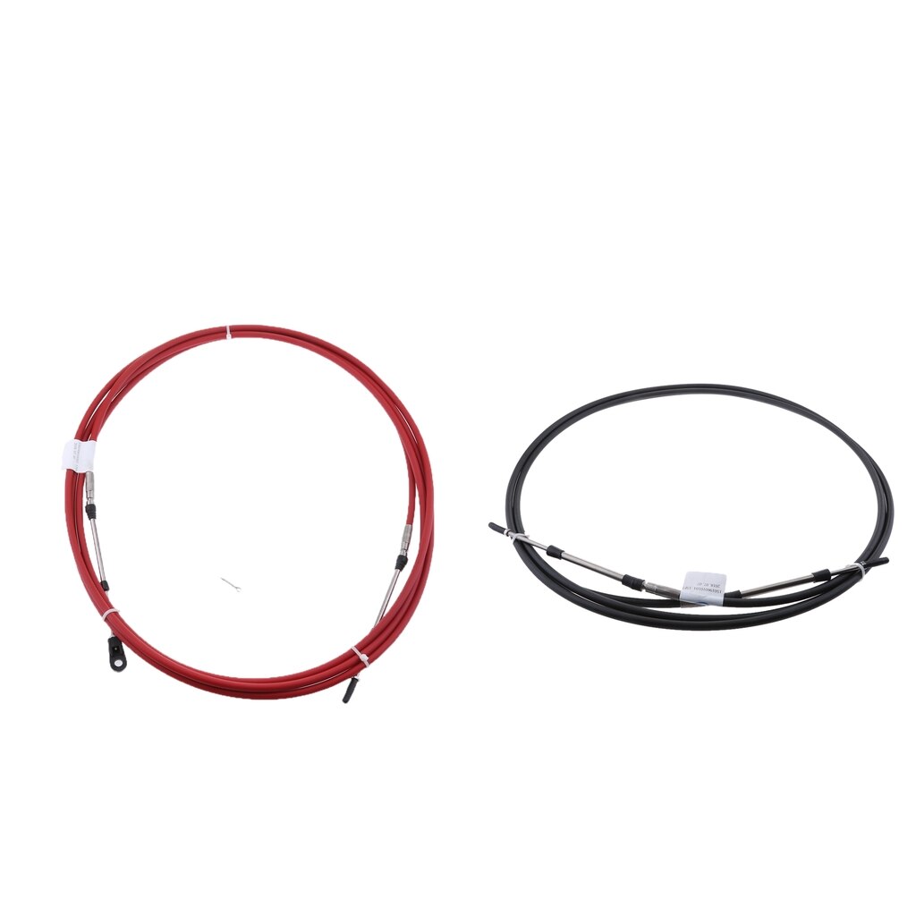 8FT Throttle Control Cable for Boat Inboard Engine Control Lever (Black+Red)