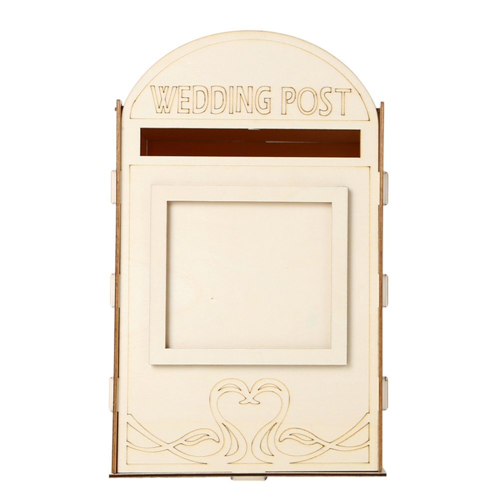 Wooden Wedding Supplies Mailbox Royal Post Style Decoration Wooden Wedding Letter Box Crafts Decoration: f
