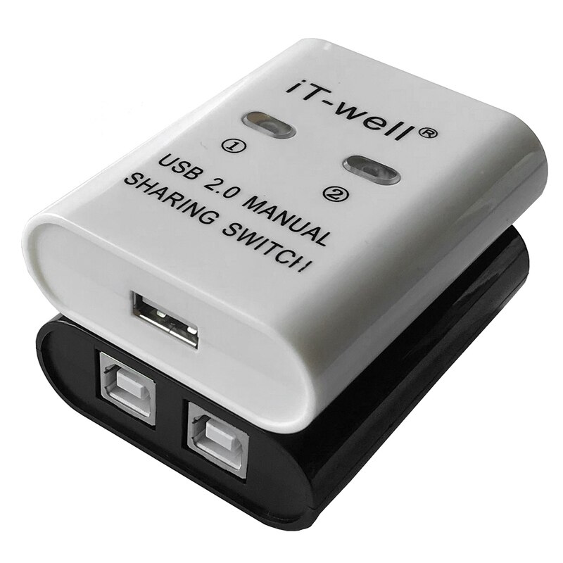 Het-Goed Usb Printer Delen Apparaat, 2 In 1 Out Printer Delen Apparaat, 2-Port Manual Kvm Switching Splitter Hub Converter