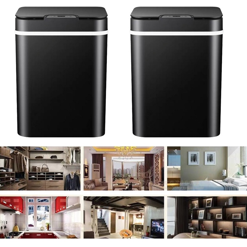 Trash Can Garbage Touchless Automatic Stainless Steel for Home Kitchen Bedroom JA55