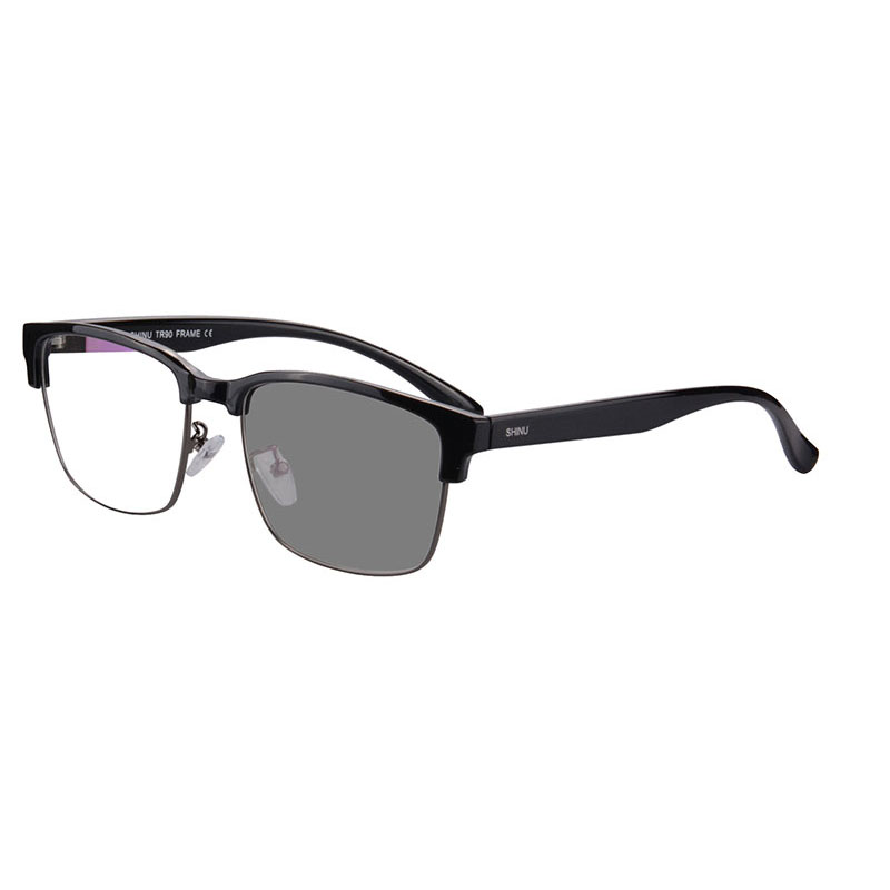 SHINU lunettes de lecture photochromiques progressives hommes lunettes multifocales progressives lunettes photochromiques réglables proches et loin: Rouge / + 50