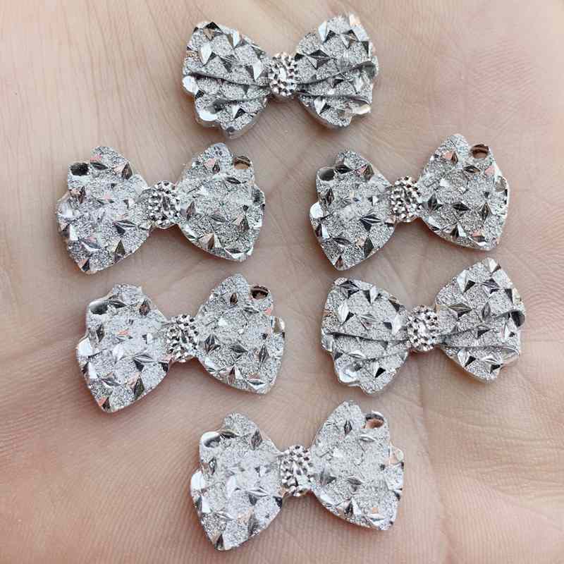 Zilveren Boog Vorm Resin Strass 20 pcs 14*23mm Crystal Stones DIY bruiloft Decoraties-HZ49