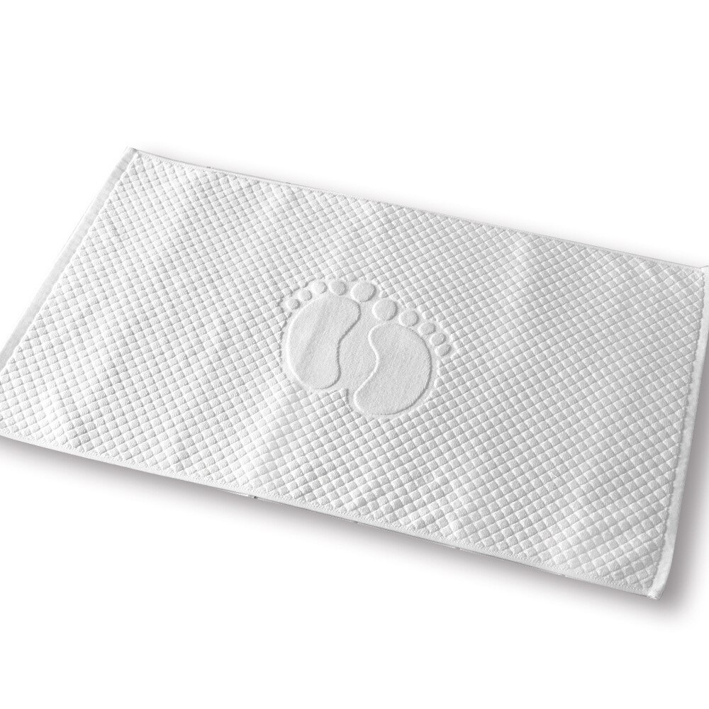 Baumwolle Bad Matte Bad Teppiche und Teppich Salon Hotel SPA Dusche Zimmer Füße Muster Handtuch Saugfähigen Wc Badewanne Matte: white foot A