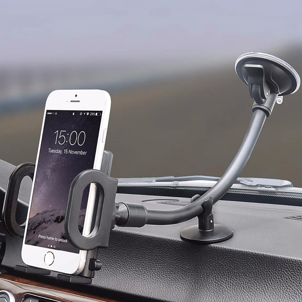 Auto Mount Houder Universele Voorruit Dashboard Flexibel Lange Arm Auto Telefoon Mount Houder met Een Touch voor 3.5-6 inch Telefoon