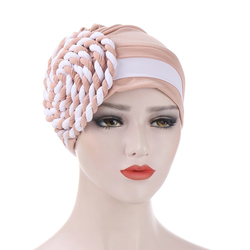 Turban indien, Bonnet pour Femme arabe, écharpe de tête, casquettes intérieures pour Femme musulmane, hiver: style 5