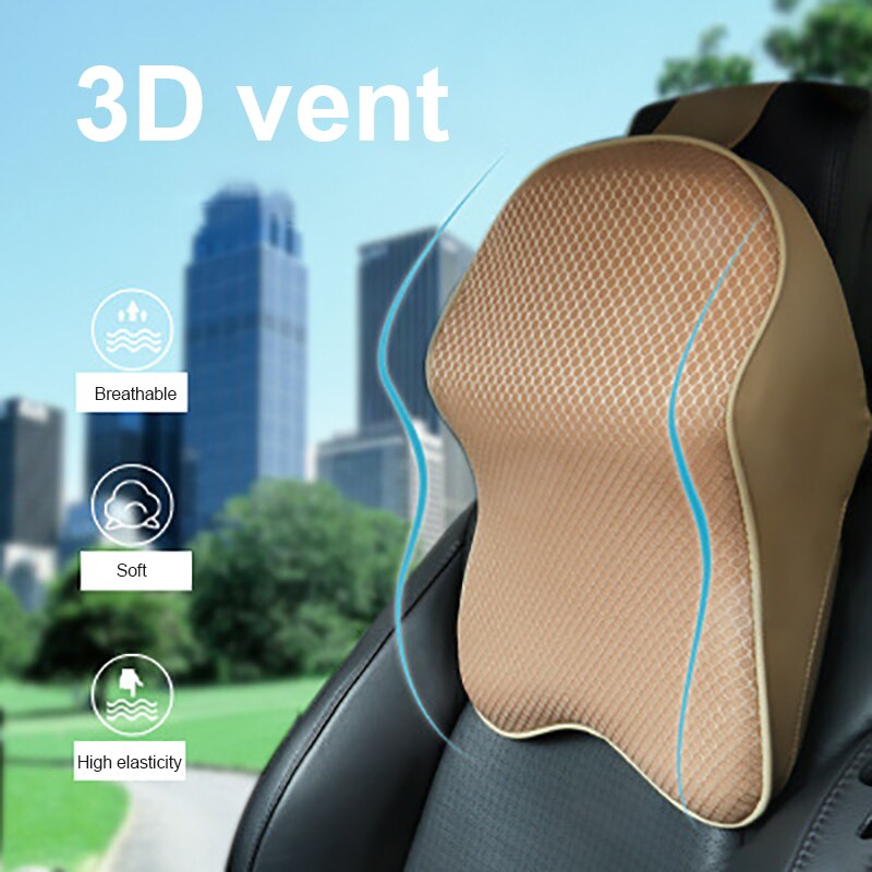 thumbnail image 2 of Leather Car Seat Headrest Pillow – For Mercedes A B C E S AMG G GL ML GLC GLS – 28x18cm 2 of 3