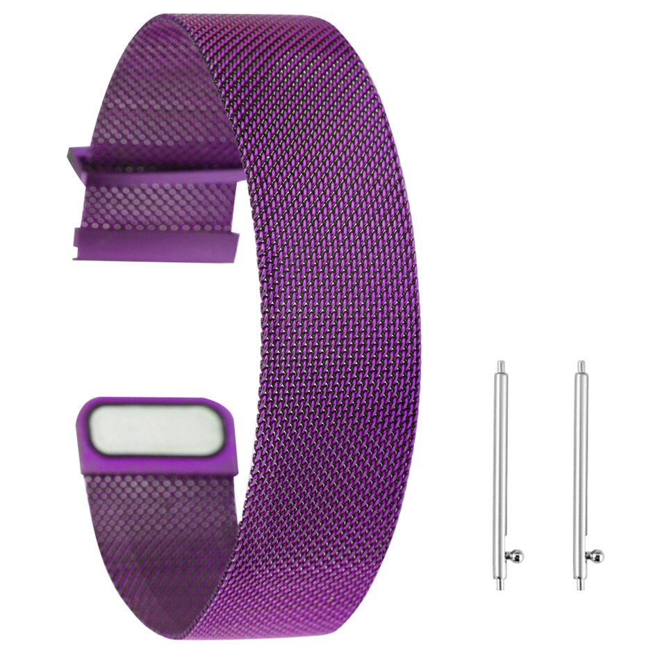 20/22 mm Mesh Stainless Steel Magnetic Loop Watchbands Metal Watch Straps Quick Release Spring Bars: Purple / 20mm