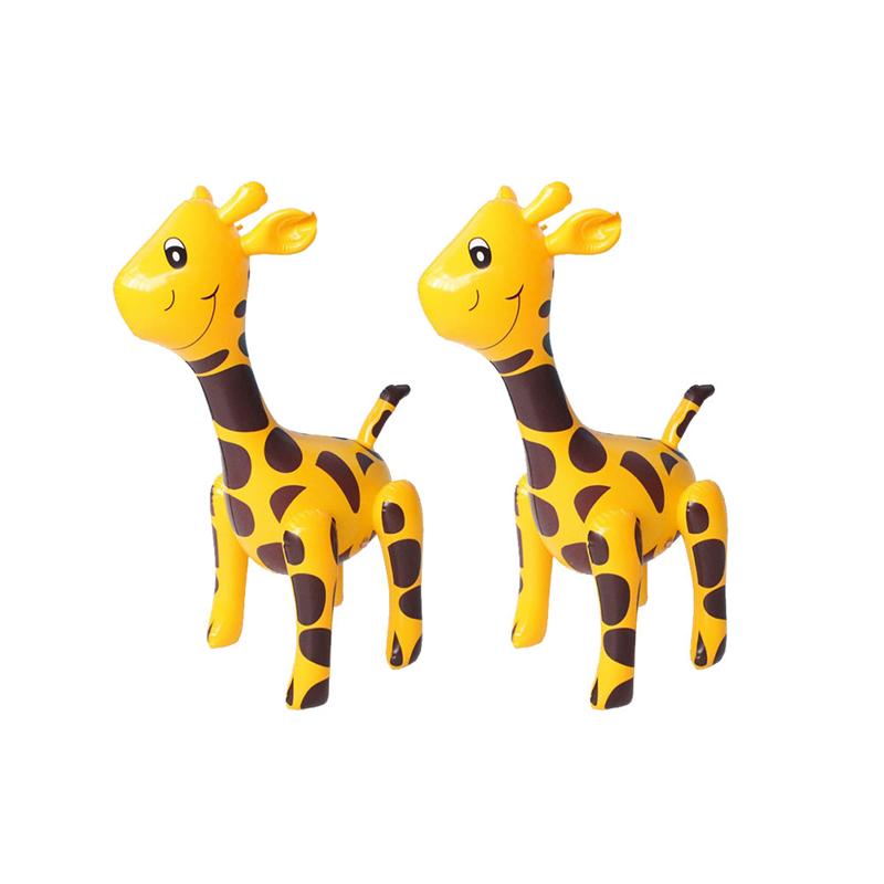 2 Stuks Mooie Decoratieve Opblaasbare Pvc Ballonnen Giraffe Ballonnen Speelgoed Dier Vormige Opblaasbare Speelgoed Voor Kinderen Volwassenen