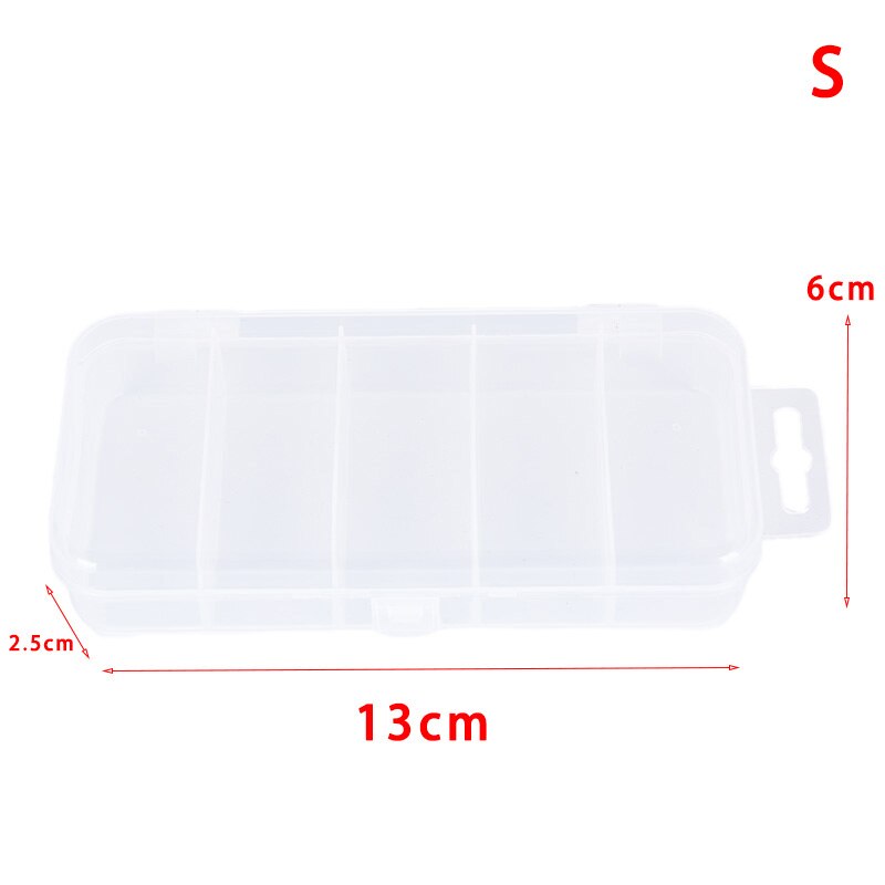 Fishing Tackle Box Bait Lure Hooks Storage Case Fishing Tool Tackle Sorting Box 5 Grid Transparent Connector Collection Tools: A
