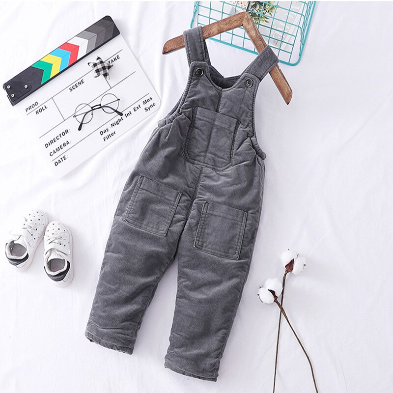 freundlicher freundlicher Overall Winter Hosen Jungen Mädchen Tasche Kabel Dicken lässig Overall Overall Baby Kleidung Overall 0-3T