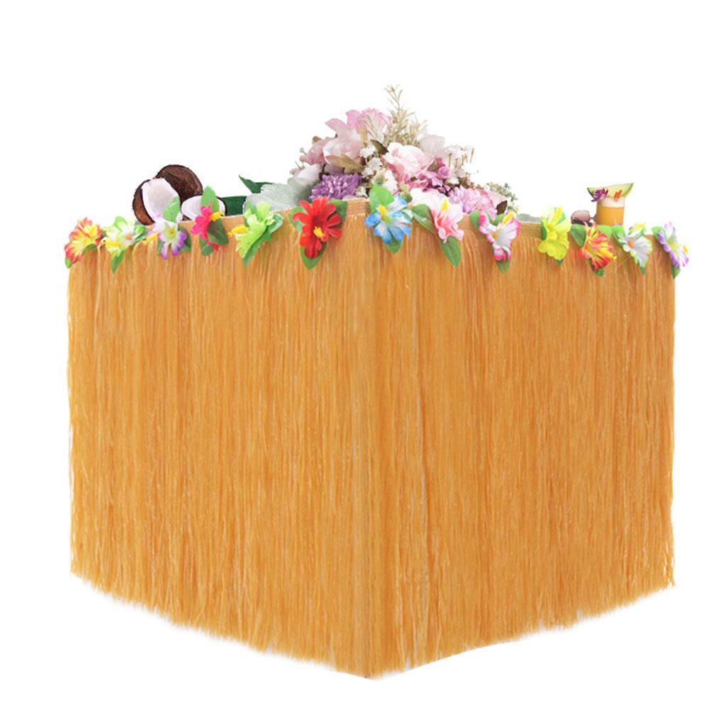 Flower Fringe Table Skirt Hawaii Table Curtain Luau Party Birthday Summer Anniversary Christmas Table Decoration