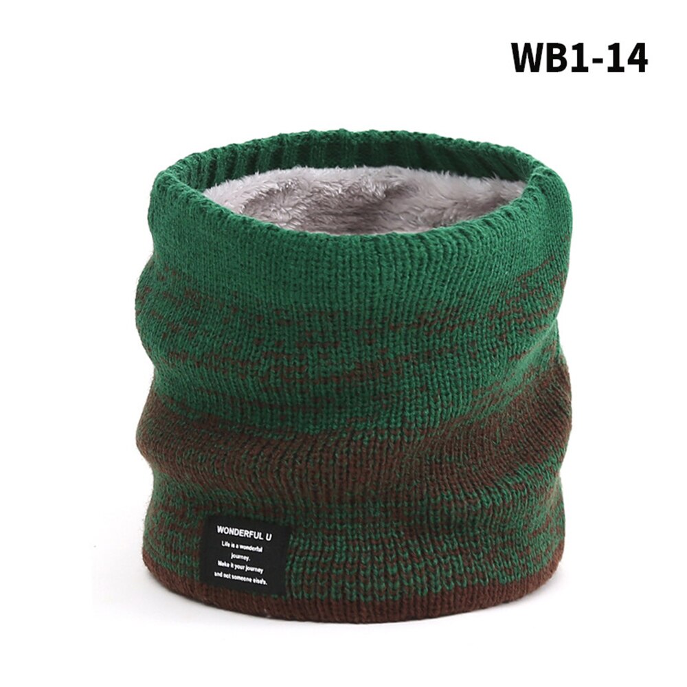 Mode Vrouwen Mannen Gebreide Sjaal Effen Winter Dikke Fluwelen Snood Sjaals Lady Warm Unisex Nek Sjaals Ring: 14