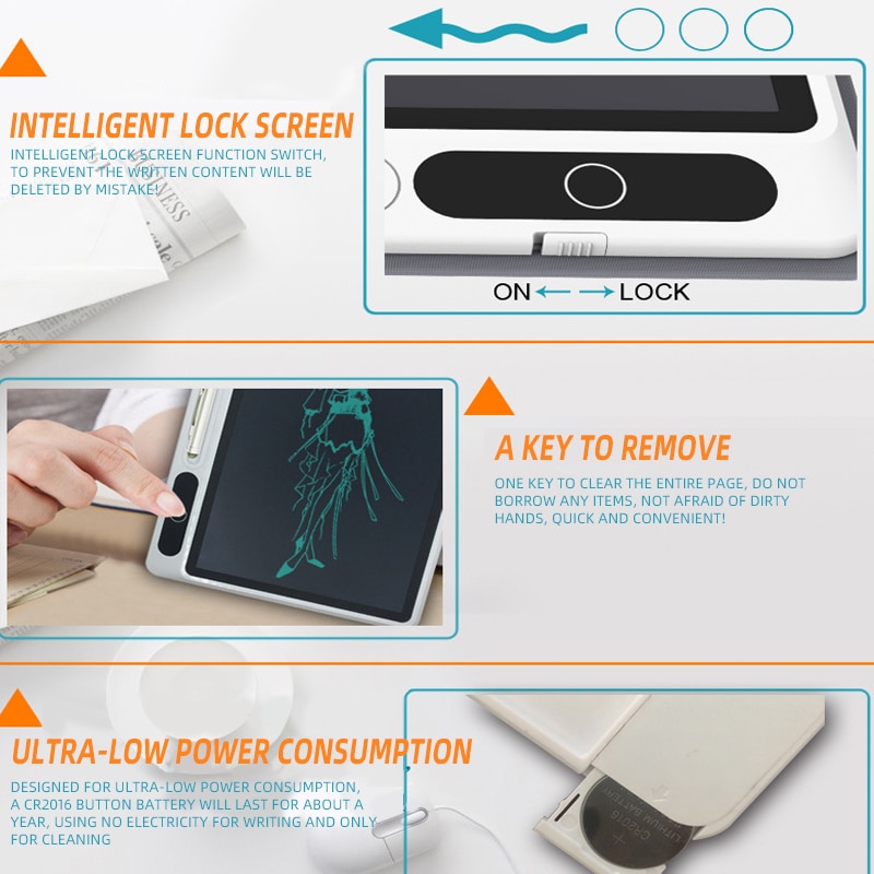 10. 1-inch LCD Business Writing Tablet Portable Electronic Drawing Board One-Click Clear Tablet Handwriting Notepad