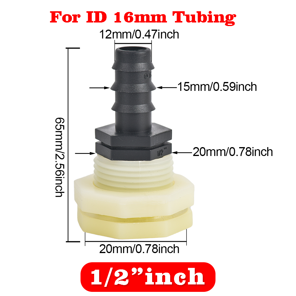 1/2 3/4 Zoll PVC-Schott-Wassertank-Anschluss-Adapter, passend für Stecker, Montage, Entwässerung für Regenfässer, Aquarien: Rot