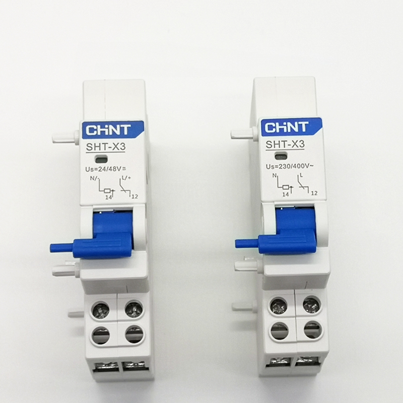 1 stk chint shunt utgivelse sht -x3 monter med nxb -125 effektbryter dc、 ac24v/48v ac230v/400v