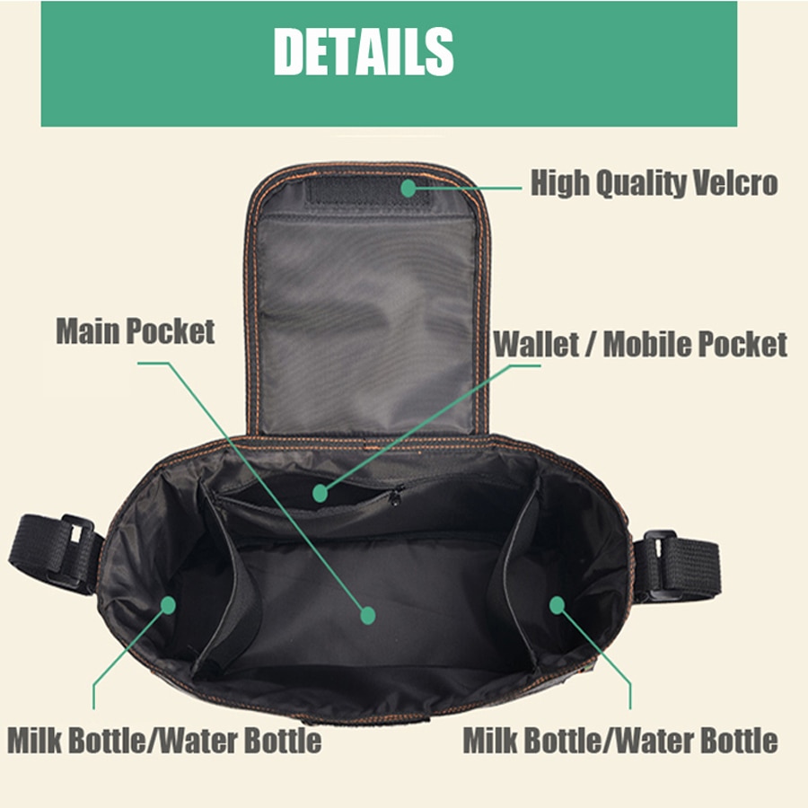 Pyeta Kinderwagen Tas Luiertas Voor Baby Spullen, baby Accessoire Organizer Mummy Bag Opknoping Wagen Kinderwagen Buggy Winkelwagen Fles Zak