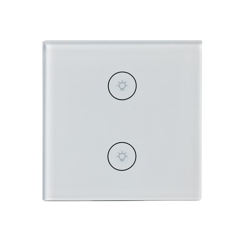 1/2/3 Gang Wifi Light Switch EU Standard Work With Alexa Google Home Touch Switch Smart Switch Panel Wall Switch: 02
