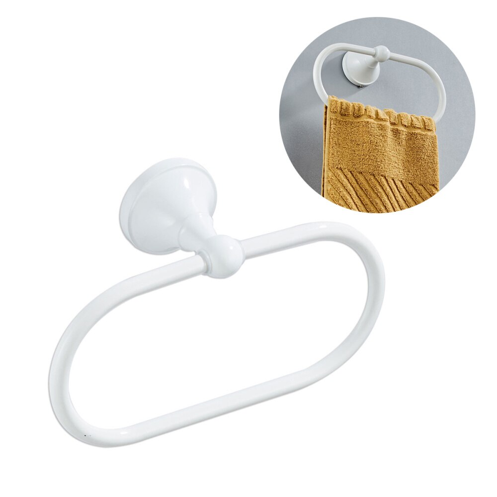 Moderne Wandmontage Handdoek Plank Eenvoud Spray Handdoek Ring Ovale Handdoek Opknoping Rack Voor Badkamer Keuken Hotel