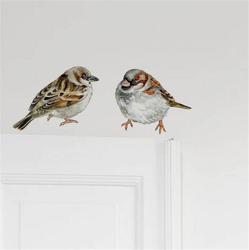 Vivid Hand painted bird Wall Sticker window living room bedroom decorations wallpaper Mural stickers