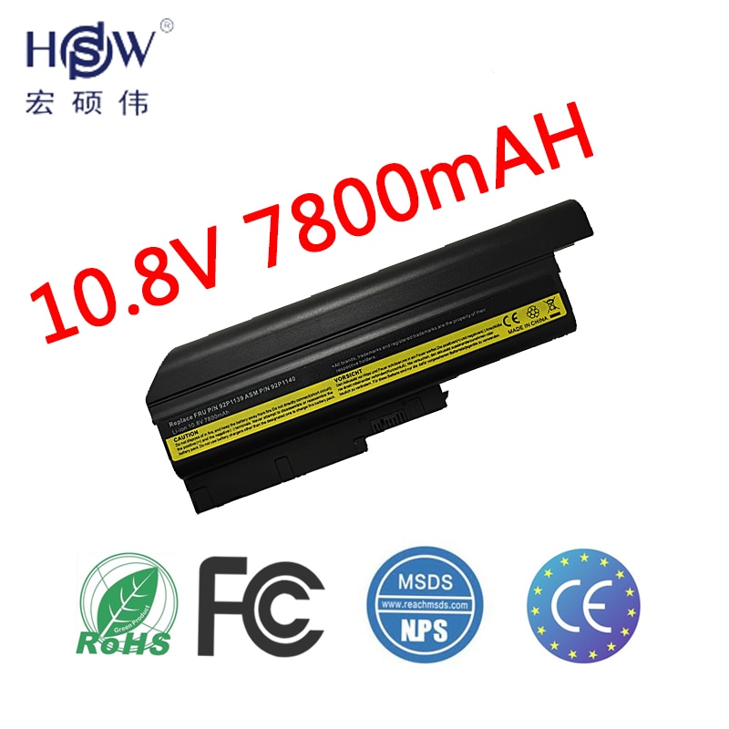 HSW laptop Battery for IBM Lenovo ThinkPad R60 R60e T60 T60p R500 battery T500 W500 SL400 SL500 SL300 40Y6799,40Y6795 battery