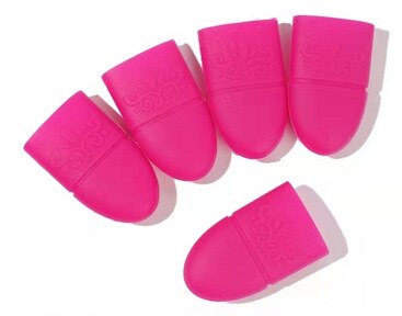 Bouchon en Silicone pour enlever le vernis à ongles, outils de manucure réutilisables: Rouge