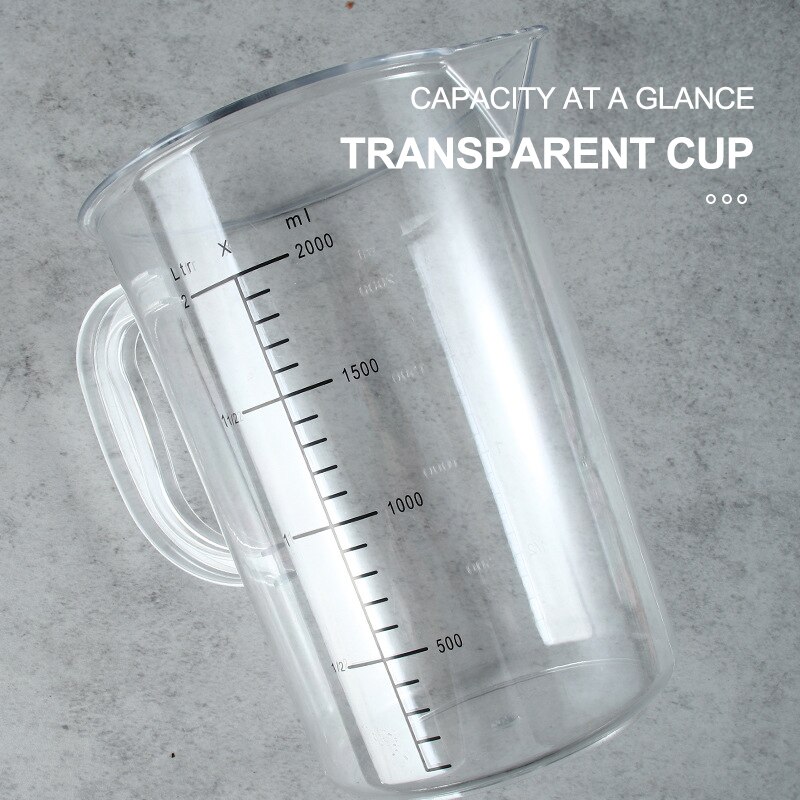 1pcs Measuring Cup Acrylic Handmade DIY Mixing Resin Tools Precision Graduated Kitchen Jug Pour Spout Baking Cooking Butter: 200ML