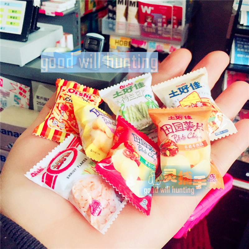 1 sztuk miniaturowy domek dla lalek 1:12 dmuchana żywność skala 1:6 mini chipy Model dla Blyth Barbis akcesoria