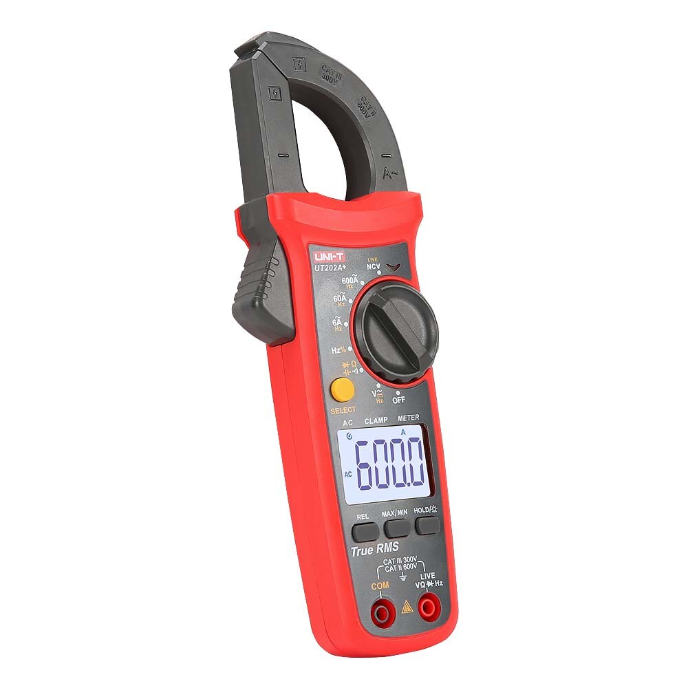 UNI-T UT202A+ Digital Clamp Meter True RMS Auto Range AC DC Current Voltage Multimeter Clamp Meter Tester: Default Title