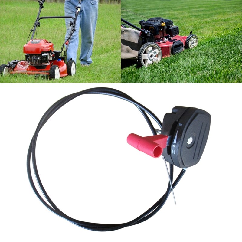 Throttle Choke Cable with Control Switch Lever Handle for Lawnmower Lawn Mower Mower Parts Garden Tools Universal