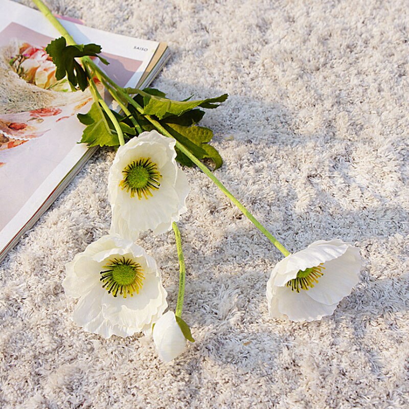 Artificial Silk Mini poppy flower Wedding Bouquet Bridesmaids Artificial Flowers Bedroom party office Decor garden Photo props