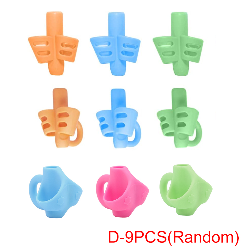 Corrector de escritura con agarre de lápiz, herramienta de corrección de postura de 3 dedos/2 dedos, entrenador, bolígrafo para niños, soportes de agarre para escritura, 12/9/1 Uds.: Color
